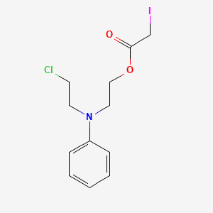 molecular formula C12H15ClINO2 B14673337 Ethanol, 2-(N-(2-chloroethyl)anilino)-, iodoacetate CAS No. 36455-68-2