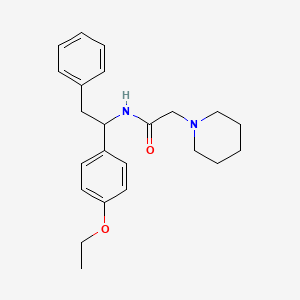 molecular formula C23H30N2O2 B14673433 N-(alpha-(p-Ethoxyphenyl)phenethyl)-1-piperidineacetamide CAS No. 36838-40-1