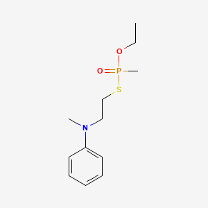 molecular formula C12H20NO2PS B14673447 Methylphosphonothioic acid O-ethyl S-(2-(methylphenylamino)ethyl) ester CAS No. 34256-72-9