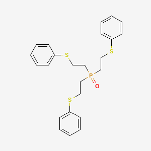 molecular formula C24H27OPS3 B14673494 Oxotris[2-(phenylsulfanyl)ethyl]-lambda~5~-phosphane CAS No. 37753-39-2