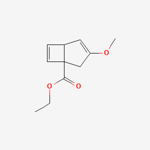 molecular formula C11H14O3 B14673528 Ethyl 3-methoxybicyclo[3.2.0]hepta-3,6-diene-1-carboxylate CAS No. 41585-63-1