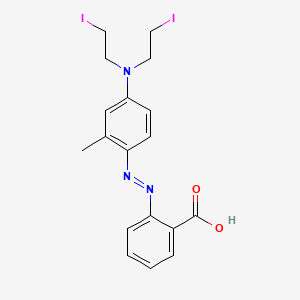 molecular formula C18H19I2N3O2 B14673567 Azobenzene, 4-bis(2-iodoethyl)amino-2'-carboxy-2-methyl- CAS No. 40136-89-8