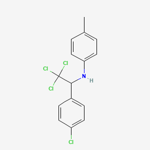 molecular formula C15H13Cl4N B14673651 4-methyl-N-[2,2,2-trichloro-1-(4-chlorophenyl)ethyl]aniline CAS No. 38766-76-6