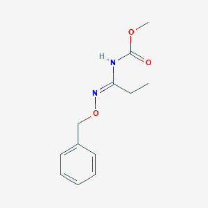 molecular formula C12H16N2O3 B14673732 methyl N-[(E)-C-ethyl-N-phenylmethoxycarbonimidoyl]carbamate CAS No. 34375-75-2