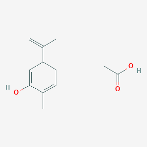molecular formula C12H18O3 B14673739 Acetic acid;6-methyl-3-prop-1-en-2-ylcyclohexa-1,5-dien-1-ol CAS No. 38610-77-4