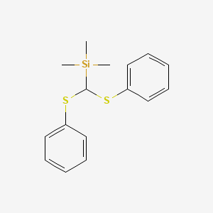 molecular formula C16H20S2Si B14673881 Silane, [bis(phenylthio)methyl]trimethyl- CAS No. 37891-39-7