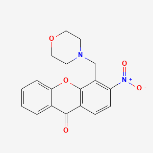 molecular formula C18H16N2O5 B14674220 Xanthen-9-one, 4-morpholinomethyl-3-nitro- CAS No. 43159-94-0