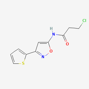 molecular formula C10H9ClN2O2S B14674245 Propanamide, 3-chloro-N-(3-(2-thienyl)-5-isoxazolyl)- CAS No. 37853-43-3