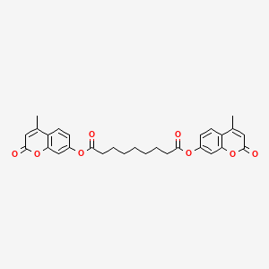 molecular formula C29H28O8 B14674288 Bis[(4-methyl-2-oxo-2H-1-benzopyran-7-yl)] nonanedioate CAS No. 41145-12-4