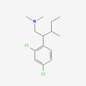 molecular formula C14H21Cl2N B14674325 Phenethylamine, beta-(sec-butyl)-2,4-dichloro-N,N-dimethyl- CAS No. 35384-89-5