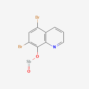 molecular formula C9H4Br2NO2Sb B14674341 Quinoline, 5,7-dibromo-8-(stibosooxy)- CAS No. 35592-46-2
