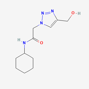 molecular formula C11H18N4O2 B1467436 N-cyclohexyl-2-(4-(hydroxymethyl)-1H-1,2,3-triazol-1-yl)acetamide CAS No. 1456036-00-2