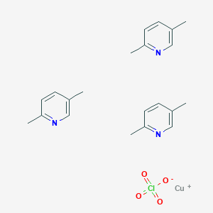 molecular formula C21H27ClCuN3O4 B14674439 Copper(1+);2,5-dimethylpyridine;perchlorate CAS No. 37719-20-3