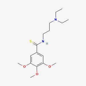 molecular formula C17H28N2O3S B14674565 Benzamide, N-(3-diethylaminopropyl)-3,4,5-trimethoxythio- CAS No. 32417-54-2