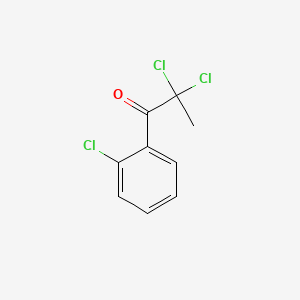 molecular formula C9H7Cl3O B14674581 1-Propanone, 2,2-dichloro-1-(2-chlorophenyl)- CAS No. 35996-45-3