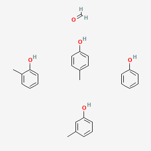 molecular formula C28H32O5 B14674638 Formaldehyde;2-methylphenol;3-methylphenol;4-methylphenol;phenol CAS No. 41701-84-2