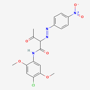 molecular formula C18H17ClN4O6 B14674655 N-(4-Chloro-2,5-dimethoxyphenyl)-2-((4-nitrophenyl)azo)-3-oxo-butanamide CAS No. 38489-19-9