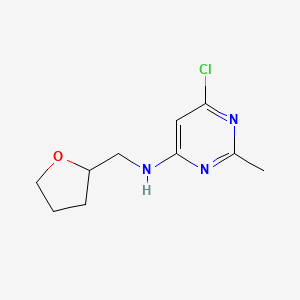 molecular formula C10H14ClN3O B1467466 6-chloro-2-methyl-N-((tetrahydrofuran-2-yl)methyl)pyrimidin-4-amine CAS No. 1111698-34-0