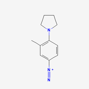 molecular formula C11H14N3+ B14674745 Benzenediazonium, 3-methyl-4-(1-pyrrolidinyl)- CAS No. 33622-76-3