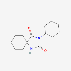 molecular formula C14H22N2O2 B14674822 3-Cyclohexyl-1,3-diazaspiro(4.5)decane-2,4-dione CAS No. 36027-81-3