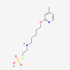 molecular formula C13H22N2O4S2 B14674833 S-2-((5-(4-Methyl-2-pyridyloxy)pentyl)amino)ethyl hydrogen thiosulfate CAS No. 41287-10-9
