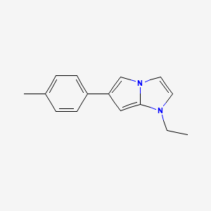 molecular formula C15H16N2 B14674910 1H-Pyrrolo(1,2-a)imidazole, 1-ethyl-6-(p-tolyl)- CAS No. 37959-37-8