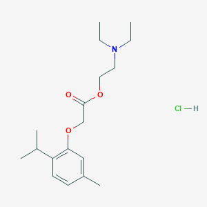 molecular formula C18H30ClNO3 B14675082 Acetic acid, (thymyloxy)-, 2-(diethylamino)ethyl ester, hydrochloride CAS No. 32305-43-4