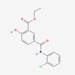 molecular formula C16H14ClNO4 B14675098 Benzoic acid, 5-(((2-chlorophenyl)amino)carbonyl)-2-hydroxy-, ethyl ester CAS No. 38507-80-1