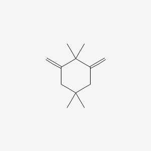 molecular formula C12H20 B14675165 Cyclohexane, 1,1,4,4-tetramethyl-2,6-bis(methylene)- CAS No. 40482-18-6