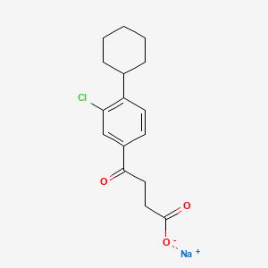 molecular formula C16H18ClNaO3 B14675196 Bucloxic acid sodium CAS No. 32808-52-9