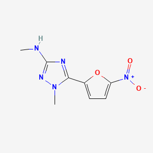 molecular formula C8H9N5O3 B14675218 s-Triazole, 1-methyl-3-methylamino-5-(5-nitro-2-furyl)- CAS No. 41735-45-9