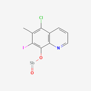 molecular formula C10H6ClINO2Sb B14675234 Quinoline, 5-chloro-7-iodo-6-methyl-8-(stibosooxy)- CAS No. 35592-49-5