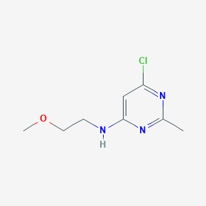 molecular formula C8H12ClN3O B1467532 6-chloro-N-(2-methoxyethyl)-2-methylpyrimidin-4-amine CAS No. 1247612-95-8