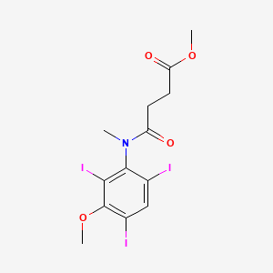molecular formula C13H14I3NO4 B14675320 Succinanilic acid, 3'-methoxy-N-methyl-2',4',6'-triiodo-, methyl ester CAS No. 37938-81-1