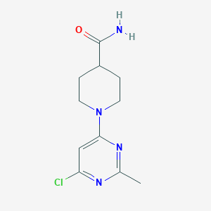 molecular formula C11H15ClN4O B1467534 1-(6-Chloro-2-methylpyrimidin-4-yl)piperidine-4-carboxamide CAS No. 1280704-72-4