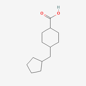 molecular formula C13H22O2 B14675394 Cyclohexanecarboxylic acid, 4-(cyclopentylmethyl)- CAS No. 37875-02-8