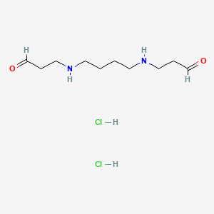 molecular formula C10H22Cl2N2O2 B14675403 Propionaldehyde, 3,3'-(tetramethylenediimino)di-, dihydrochloride CAS No. 38770-24-0