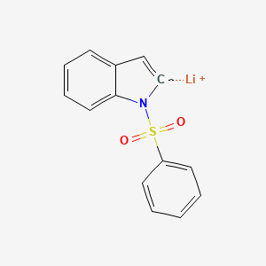 molecular formula C14H10LiNO2S B14675412 Lithium, [1-(phenylsulfonyl)-1H-indol-2-yl]- CAS No. 40900-03-6