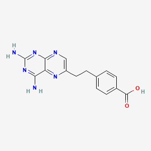 molecular formula C15H14N6O2 B14675440 Benzoic acid, 4-[2-(2,4-diamino-6-pteridinyl)ethyl]- CAS No. 33047-42-6