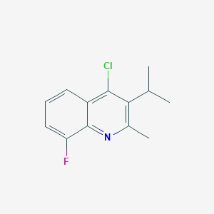 molecular formula C13H13ClFN B1467546 4-Chloro-8-fluoro-3-isopropyl-2-methylquinoline CAS No. 1343392-03-9