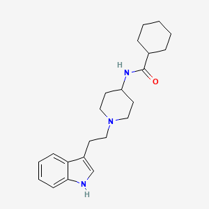 molecular formula C22H31N3O B14675467 Cyclohexanecarboxamide, N-(1-(2-(1H-indol-3-yl)ethyl)-4-piperidinyl)- CAS No. 35630-96-7
