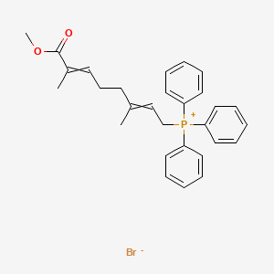 molecular formula C29H32BrO2P B14675488 (8-Methoxy-3,7-dimethyl-8-oxoocta-2,6-dien-1-yl)(triphenyl)phosphanium bromide CAS No. 40772-85-8