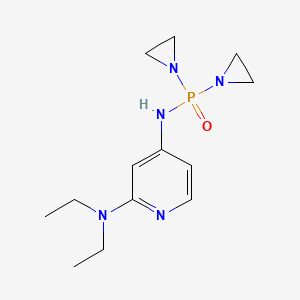 molecular formula C13H22N5OP B14675666 P,P-Bis(1-aziridinyl)-N-(2-diethylamino-4-pyridyl)phosphine amide CAS No. 35981-55-6