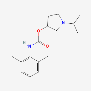molecular formula C16H24N2O2 B14675717 N-Isopropyl-3-pyrrolidyl 2,6-dimethylphenylcarbamate CAS No. 31755-12-1