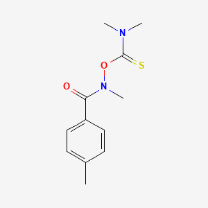 molecular formula C12H16N2O2S B14675733 N-[(Dimethylcarbamothioyl)oxy]-N,4-dimethylbenzamide CAS No. 38559-37-4