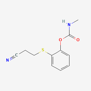 molecular formula C11H12N2O2S B14675805 Propanenitrile, 3-((2-(((methylamino)carbonyl)oxy)phenyl)thio)- CAS No. 36124-57-9
