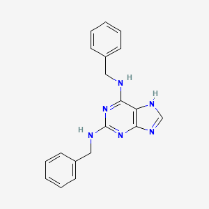 molecular formula C19H18N6 B14675822 N~2~,N~6~-Dibenzyl-7H-purine-2,6-diamine CAS No. 39639-54-8
