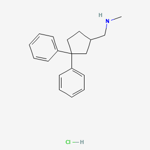 molecular formula C19H24ClN B14675879 Methylaminomethyl-3,3-diphenylcyclopentane hydrochloride CAS No. 39617-58-8