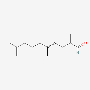 molecular formula C13H22O B14675921 4,9-Decadienal, 2,5,9-trimethyl- CAS No. 32803-39-7
