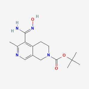 molecular formula C15H22N4O3 B1467594 tert-Butyl 5-[amino(hydroxyimino)methyl]-6-methyl-3,4-dihydro[2,7]naphthyridine-2(1H)-carboxylate CAS No. 1353519-45-5